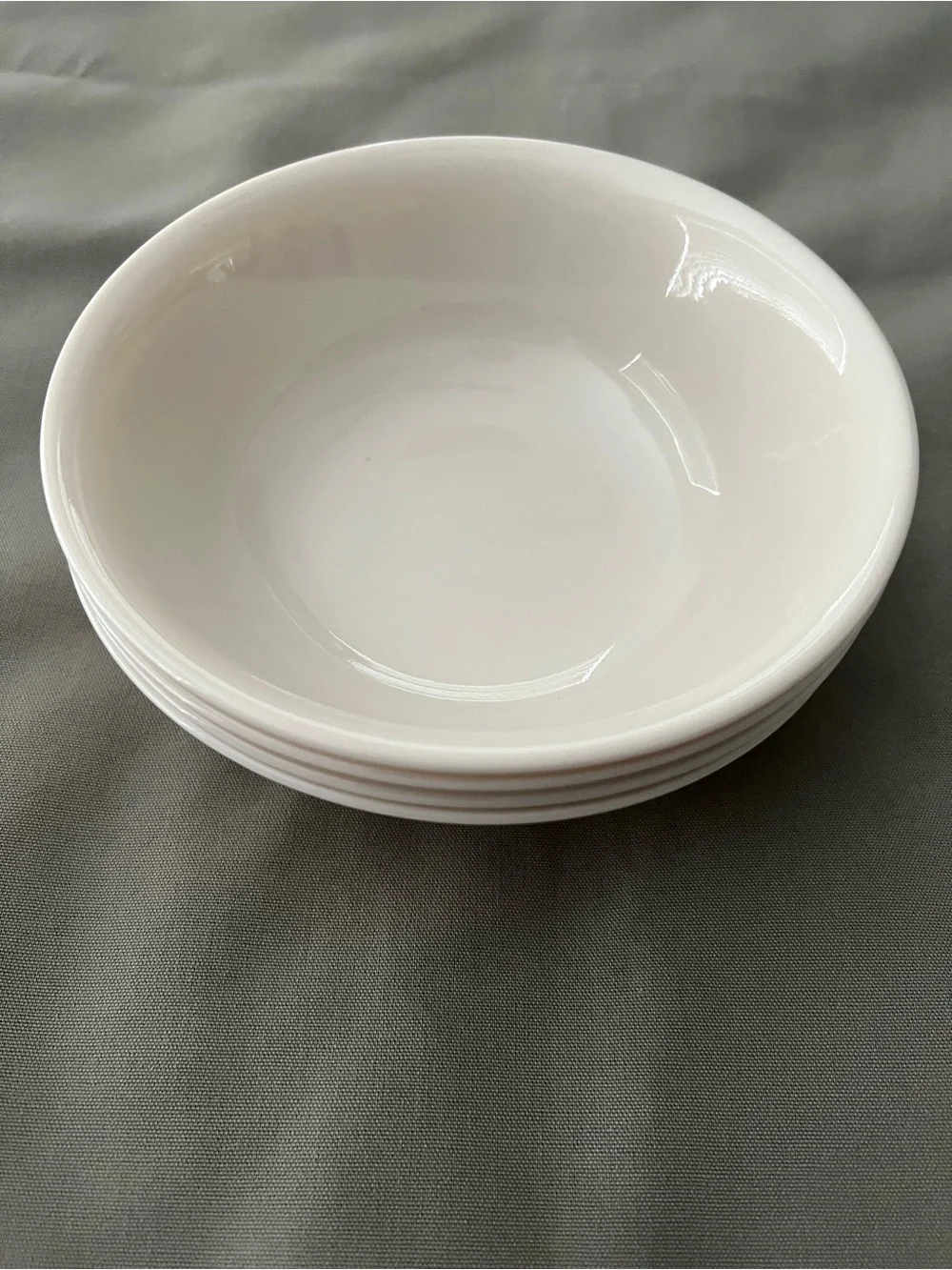 Vintage Corelle Corning Textured Leaves Sandstone Soup/Cereal Bowls - set of 4